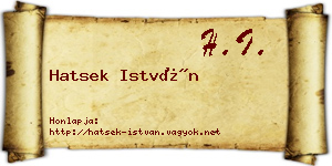 Hatsek István névjegykártya